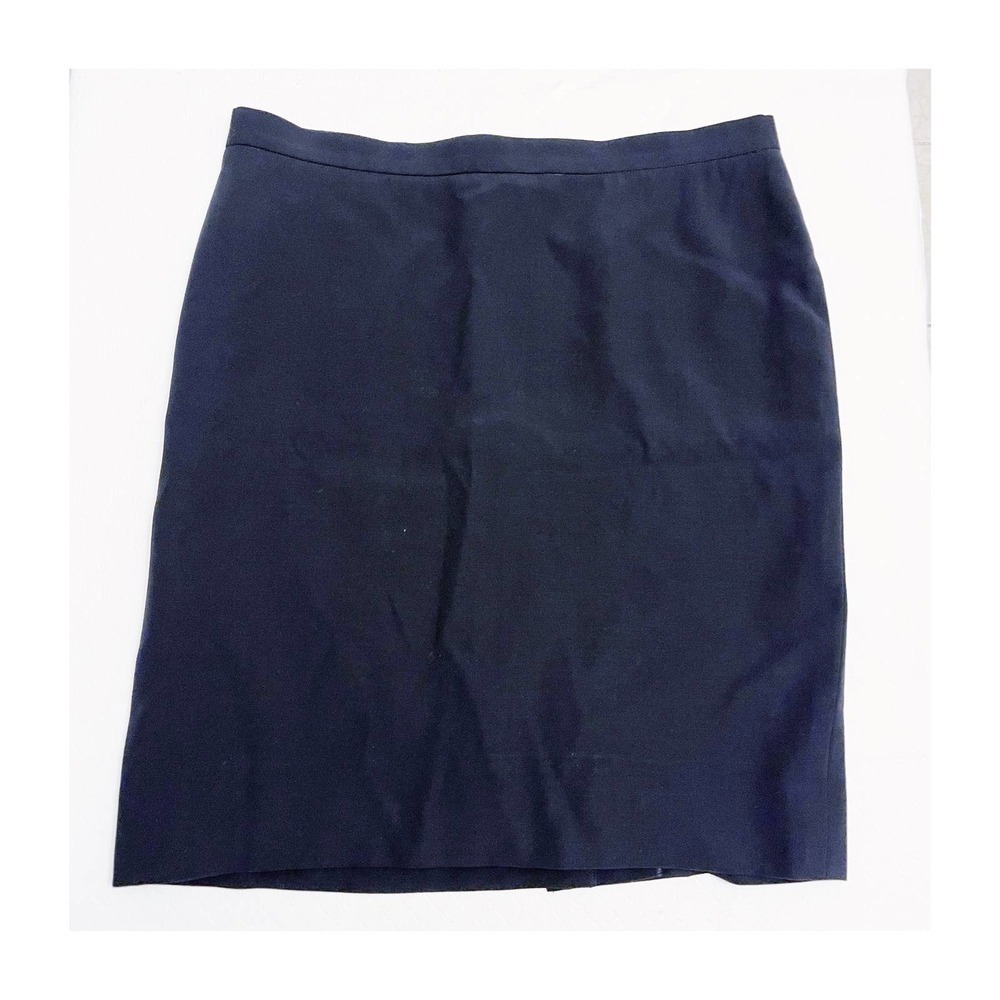 AKRIS Wool Black Pencil Skirt Back Zipper SZ14